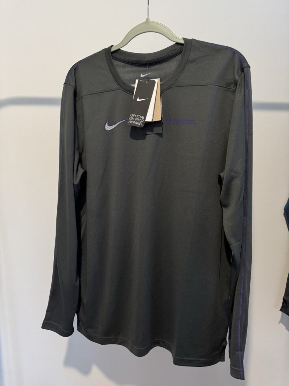 Nike K-State Wildcats Long Sleeve Shirt Men's Medium Black Dri-FIT NWT $60